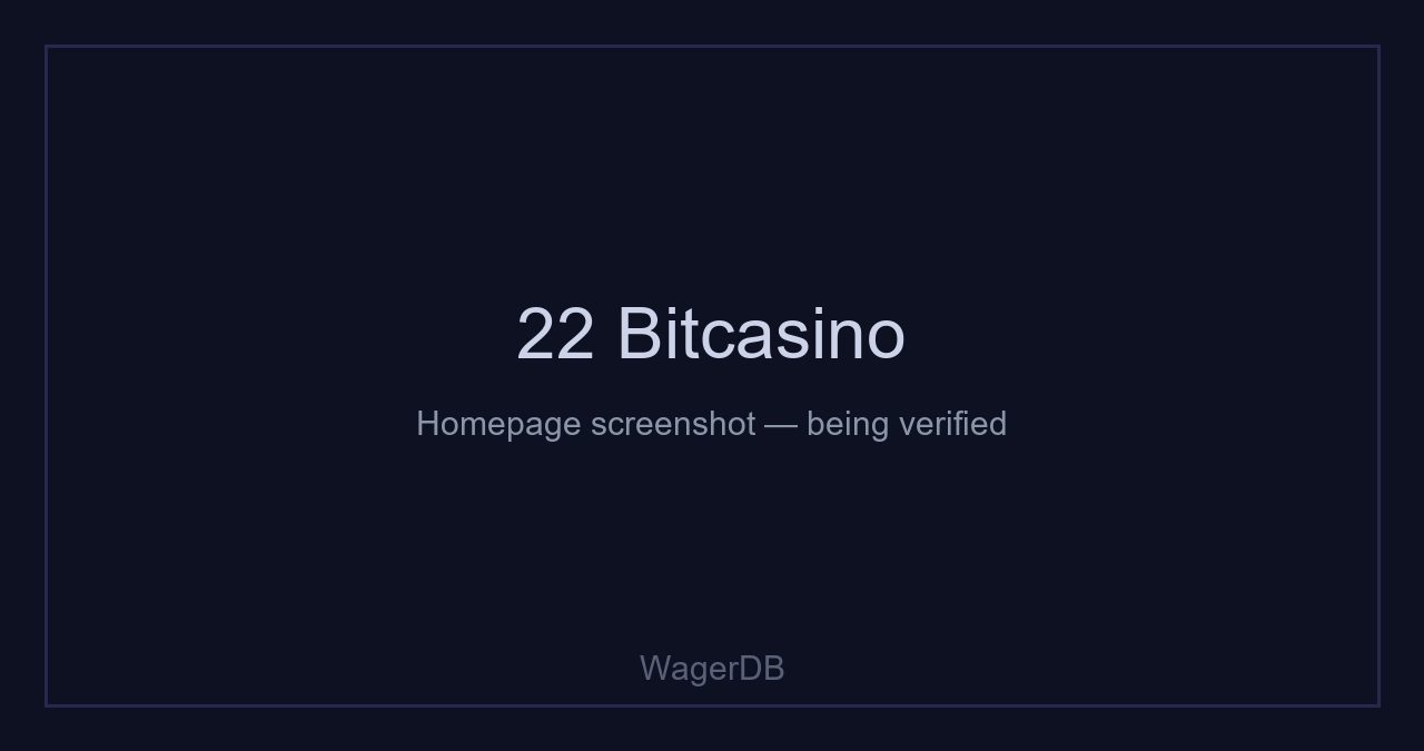 22 Bitcasino homepage and game lobby (screenshot)