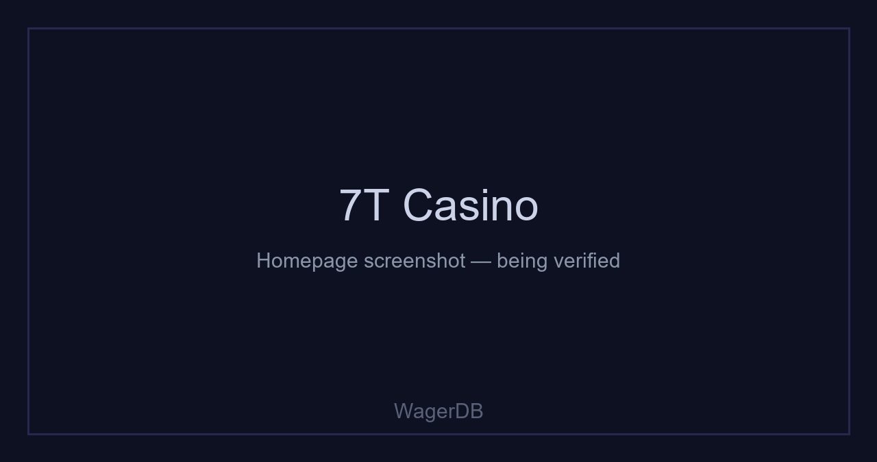 7T Casino homepage and game lobby (screenshot)