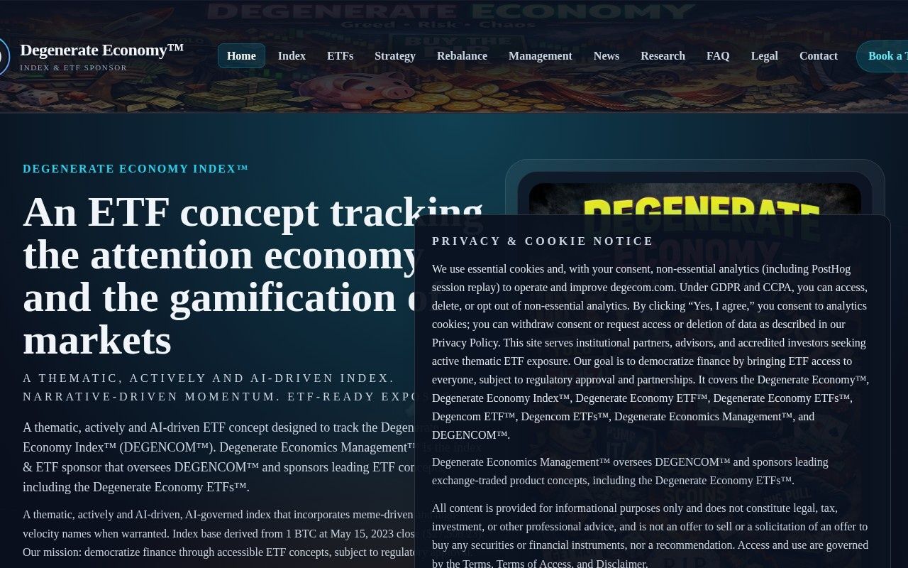 Degencom casino homepage screenshot showing the main game lobby and top navigation (degencom casino review)