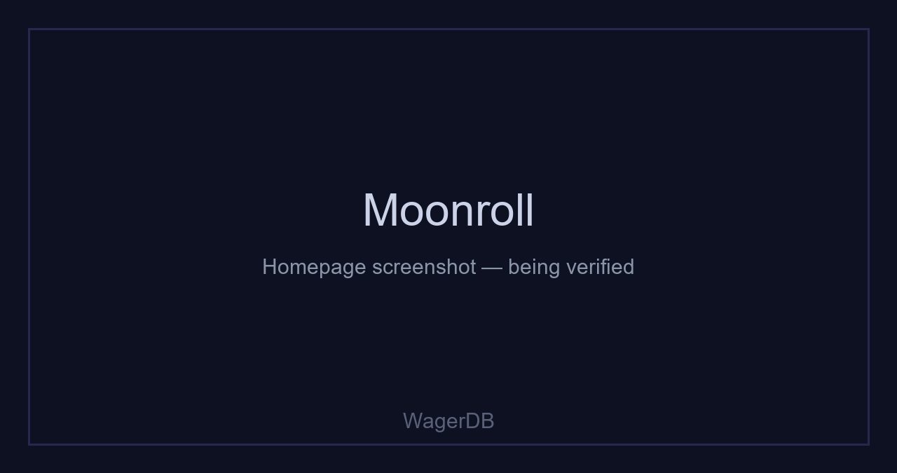 Moonroll homepage and game lobby (screenshot)