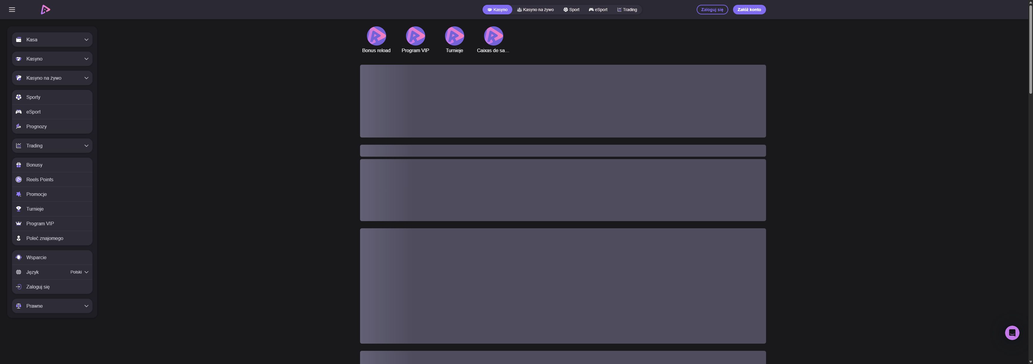 Reelsio casino homepage screenshot showing the main game lobby and top navigation (reelsio casino review)